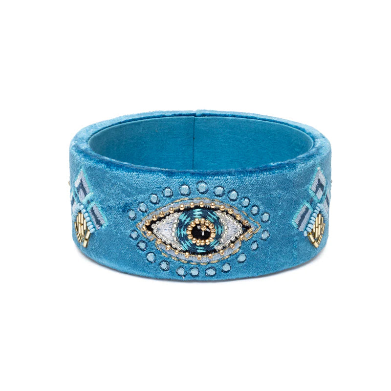 Schmuckschale Blau aus Samt mit All Seeing Eye 🧿