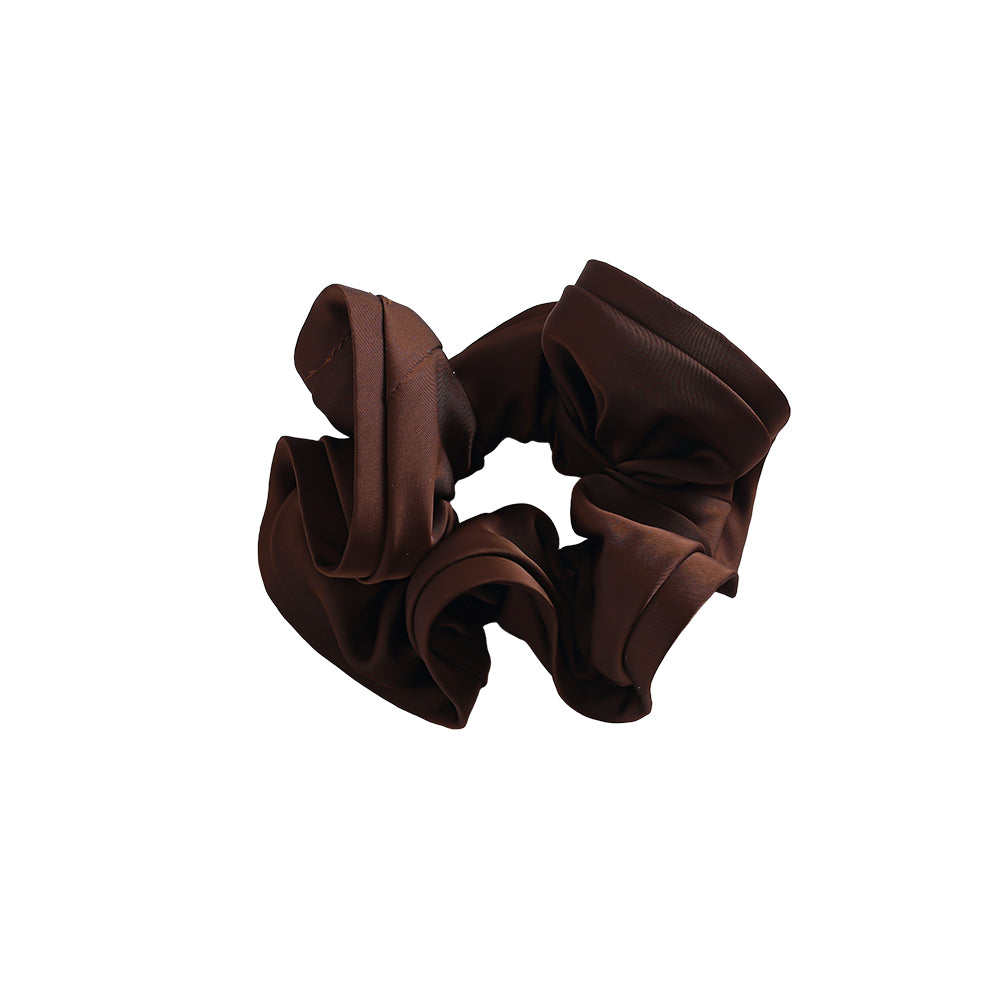 Schoko Scrunchie in Seidenoptik – Elegantes Haargummi