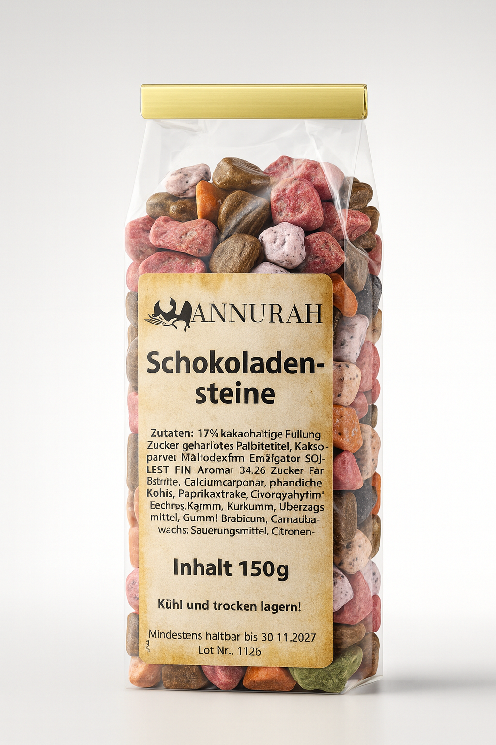 Annurah Schokoladen-Steine | Fantasie-Steine mit Kakao-Geschmack | 150 g