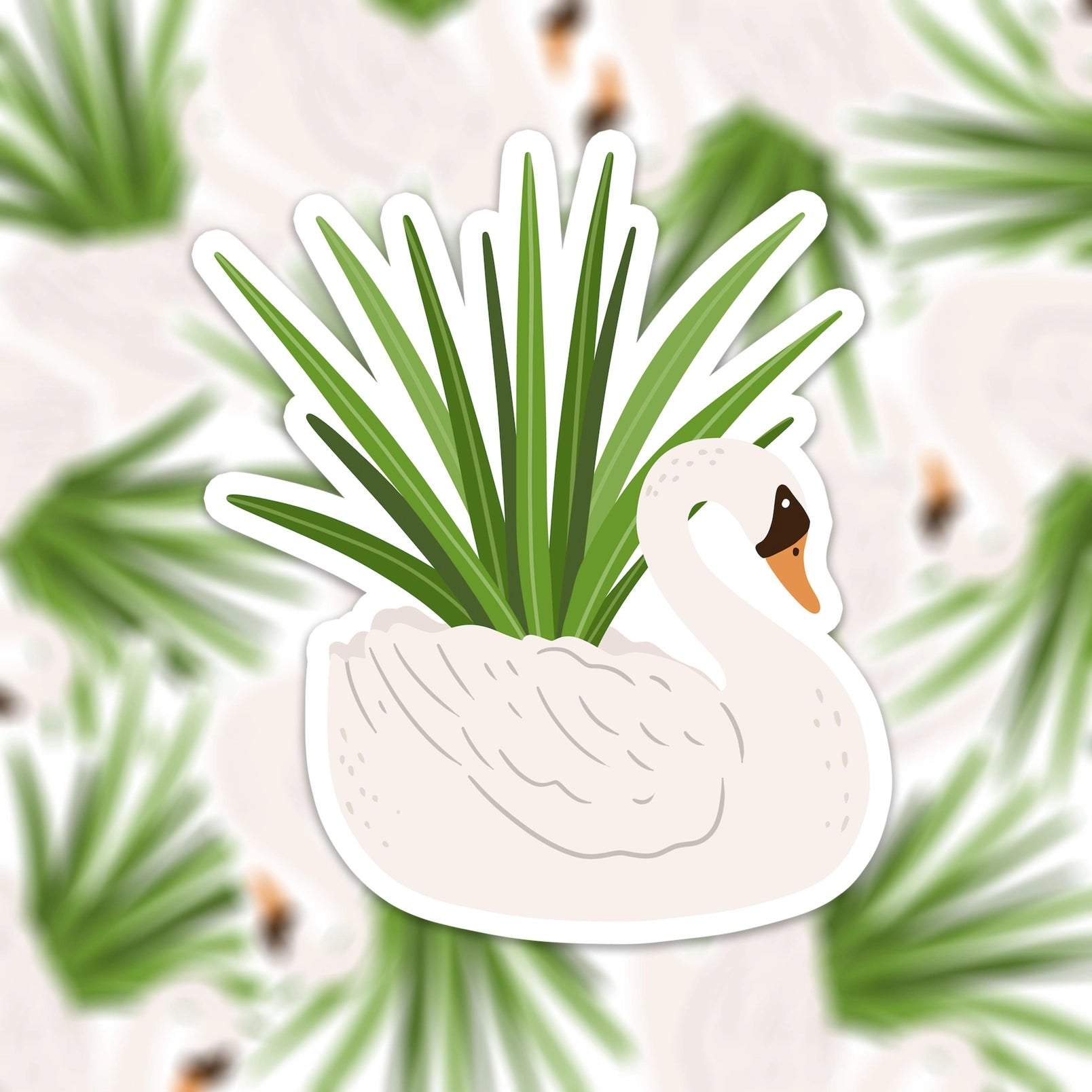 Vinyl-Sticker „Schwanenpflanze“ – Botanischer Aufkleber in Matt-Optik – ca. 5 cm