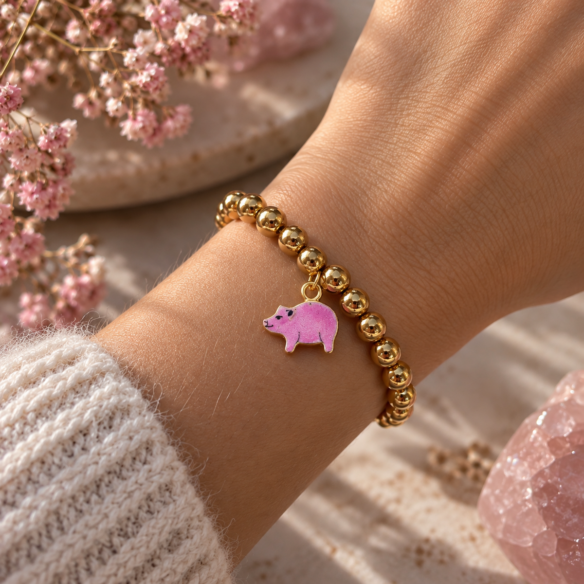 Pink Piggy Charm – Kleiner Glücksbringer