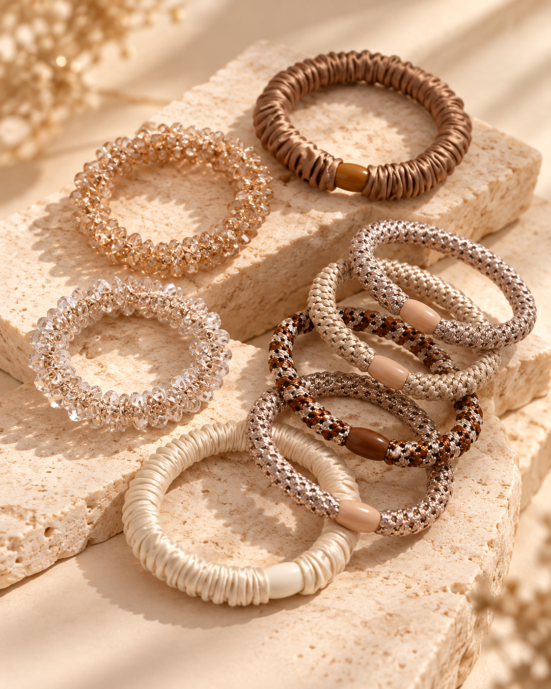 Crystal Satin Scrunchies 10er Set