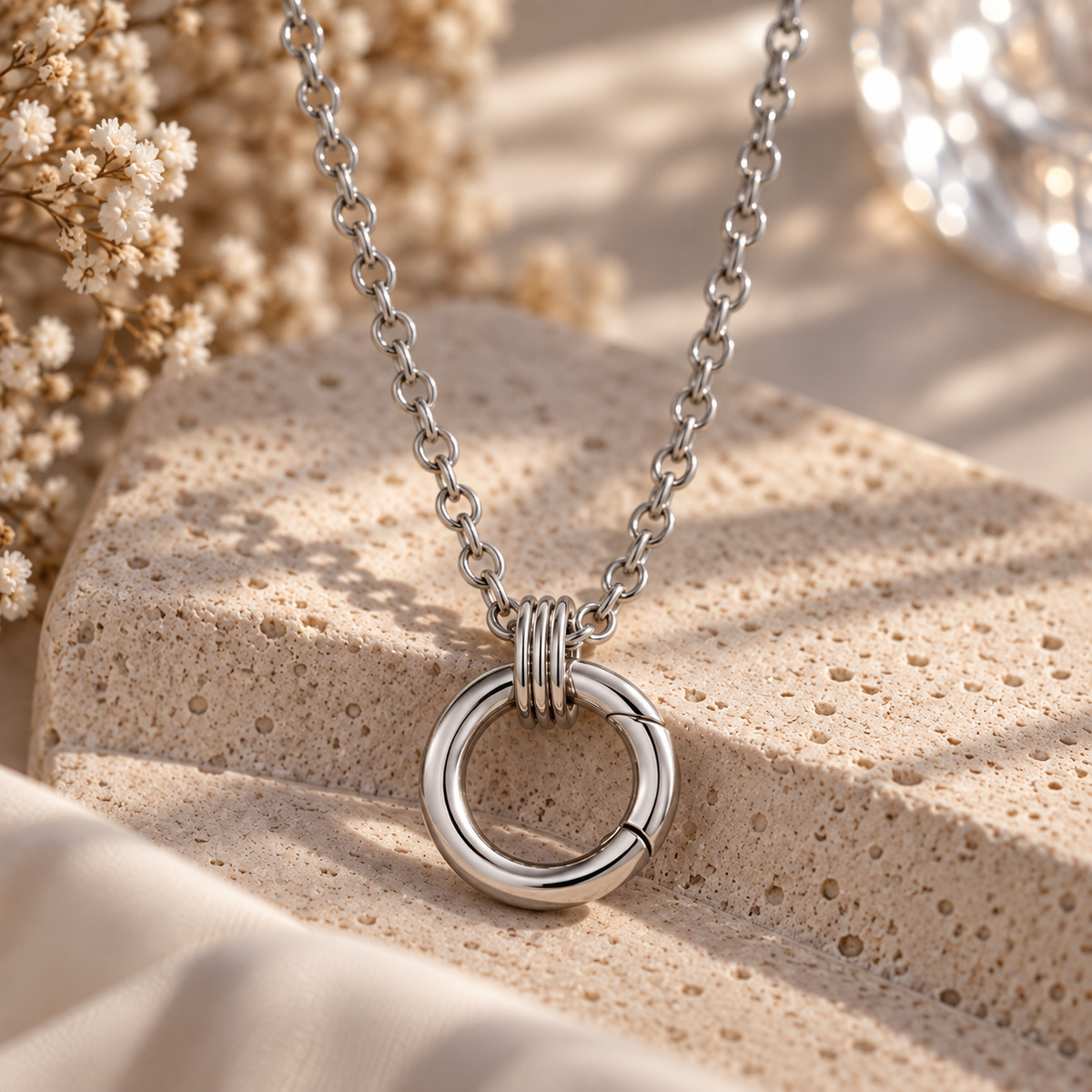 Charm Kette mit aufklappbarem Ring