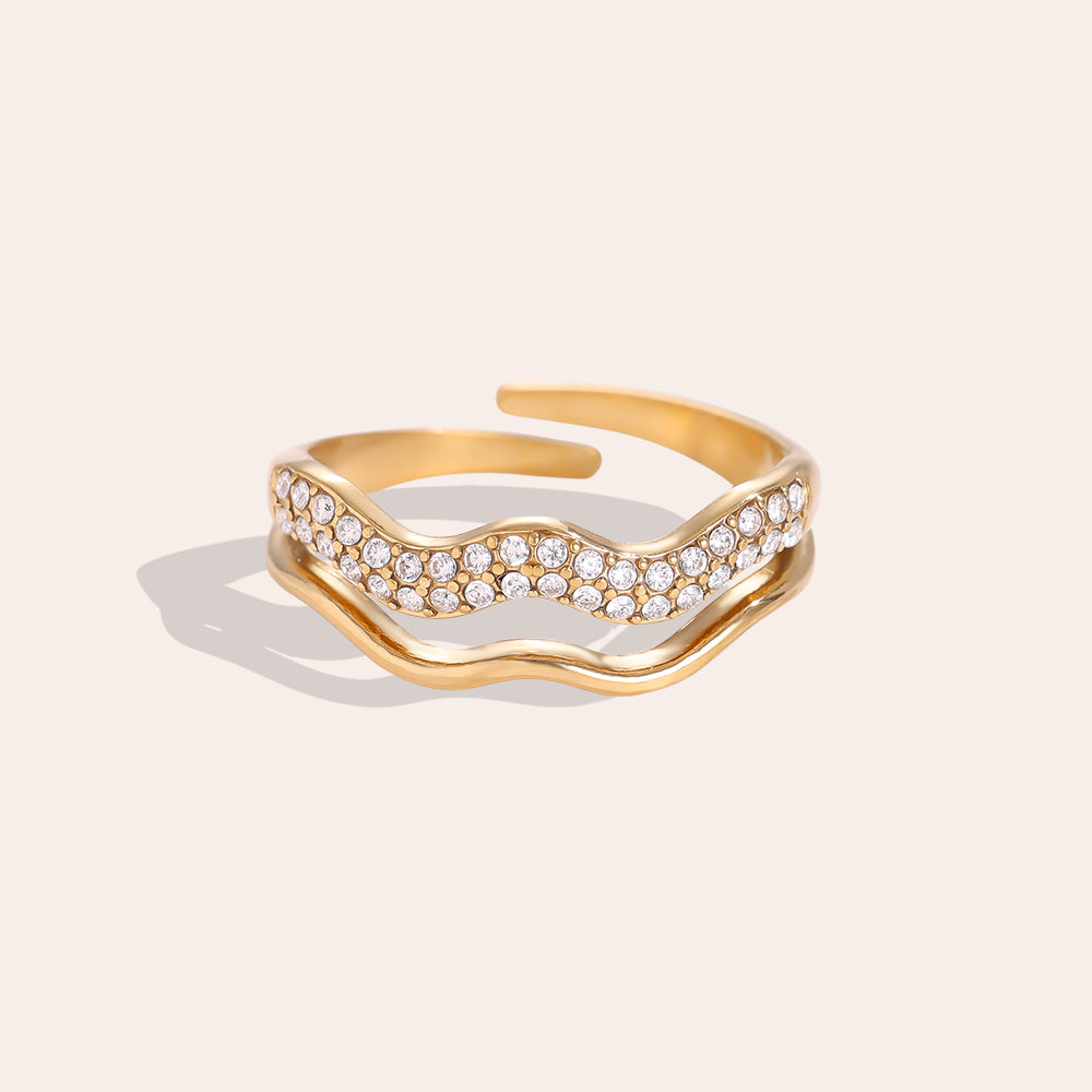 Liora Wave Ring mit Zirkonia