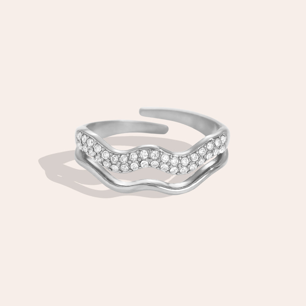 Liora Wave Ring mit Zirkonia
