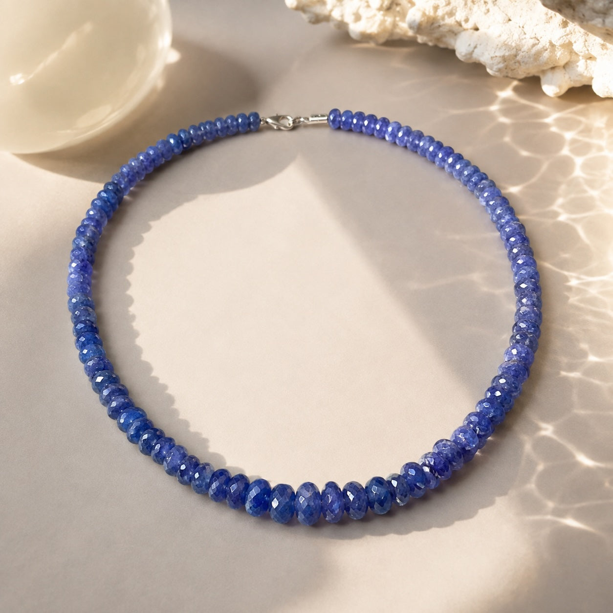 Tansanit Statement Kette – facettiert