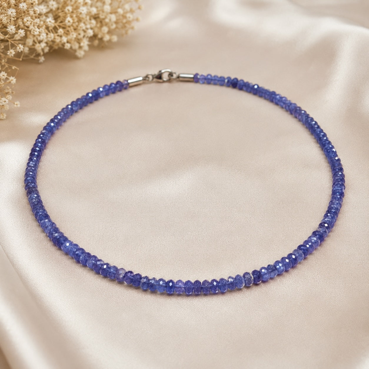 Tansanit Edelsteinkette – facettiert