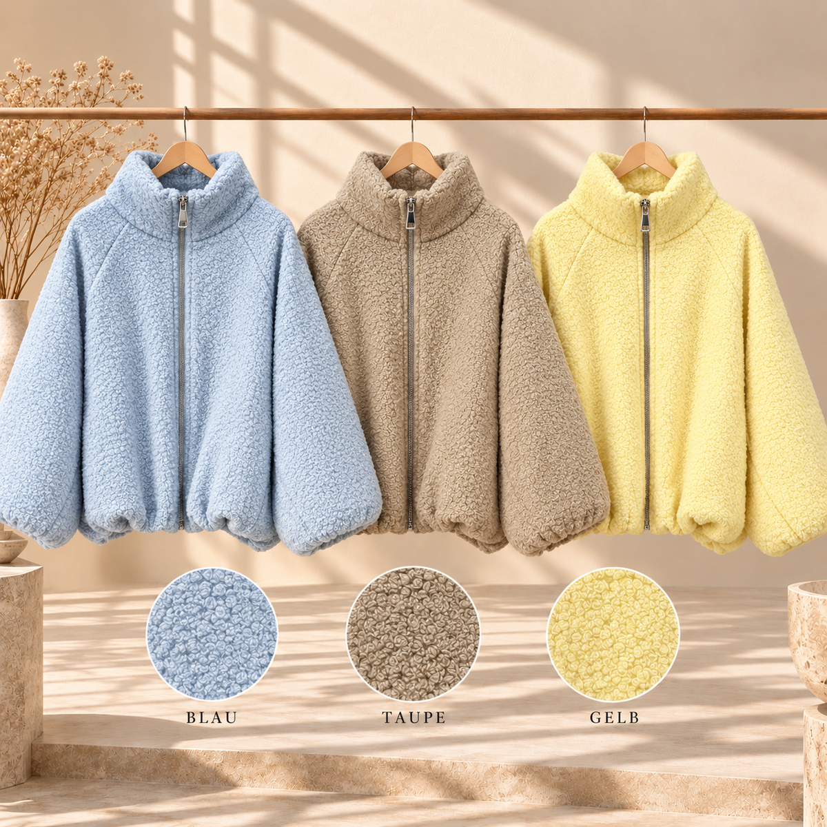 Teddy Zipper Jacke – Cozy & Oversized