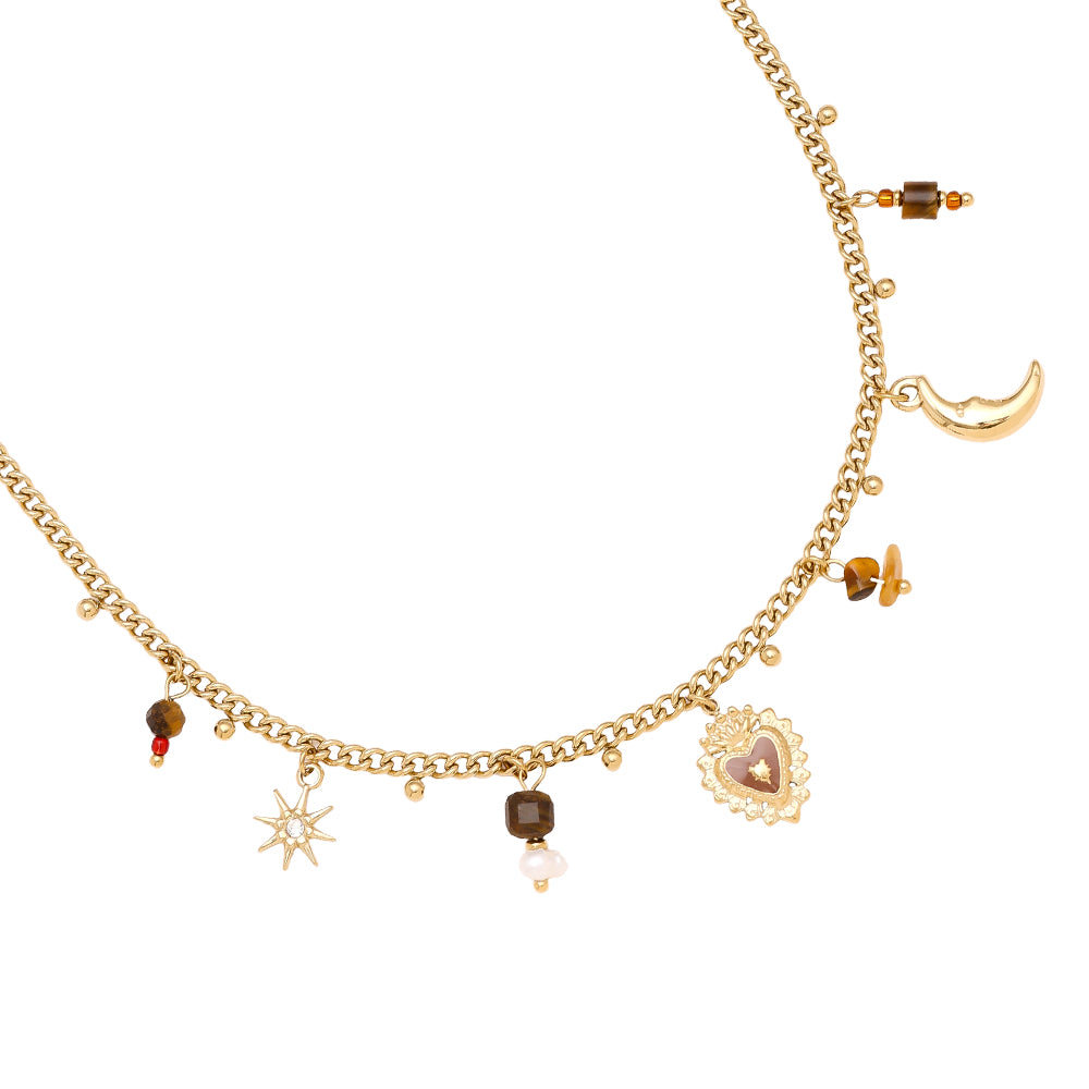 Tigerauge Charm Kette