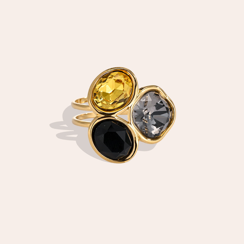 Trinty Crystal Ring – Eleganter Edelstahlring verstellbar