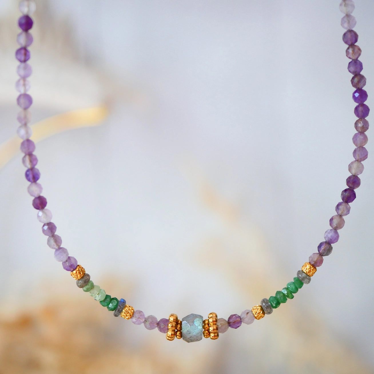 Tsava Kette - Ametyhst & Tsavorit