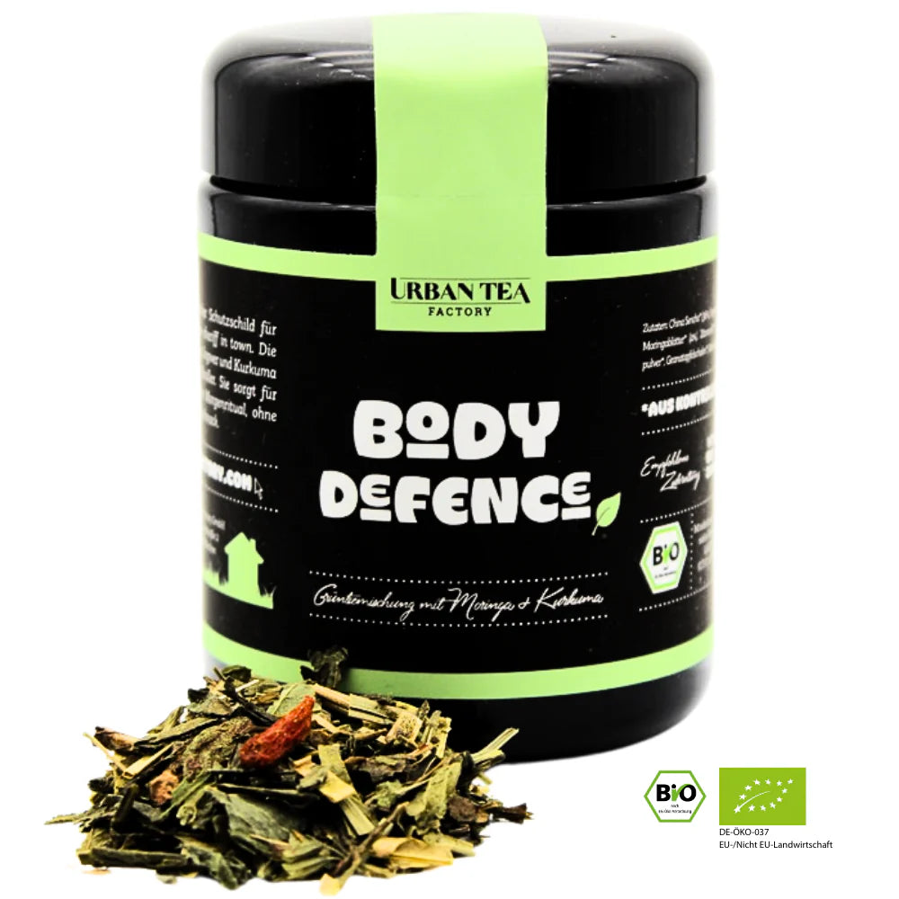 Body Defence – Bio-Grünteemischung mit Moringa & Kurkuma – 50g Dose