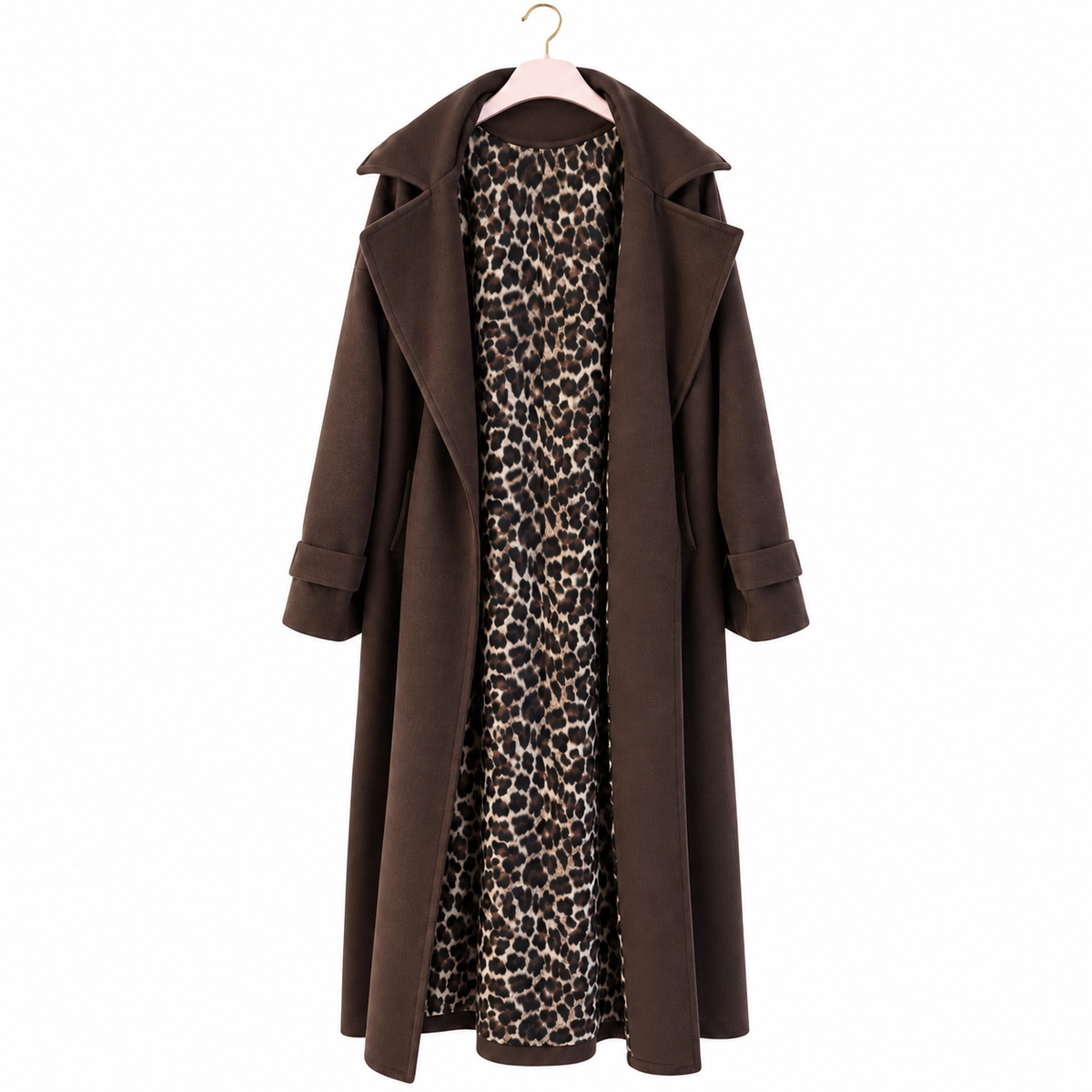 Velour Leo Lining Mantel – Schoko