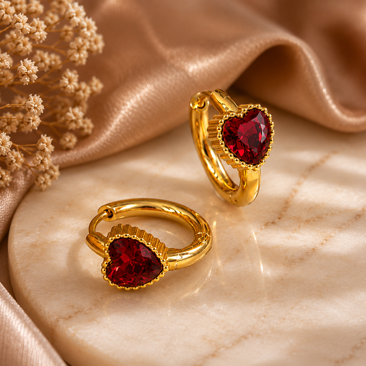 Vintage Heart Hoops