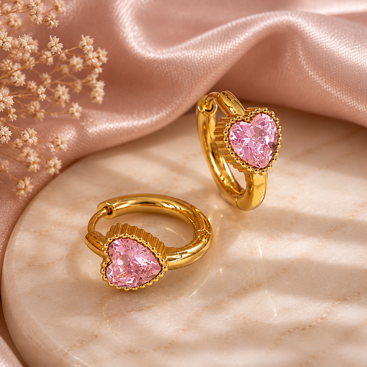 Vintage Heart Hoops