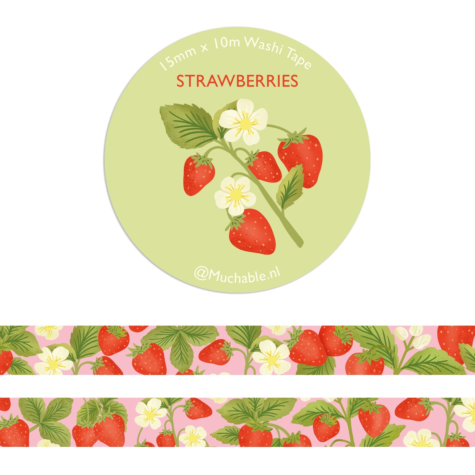 Washi-Tape Strawberrys - 10m Papiertape