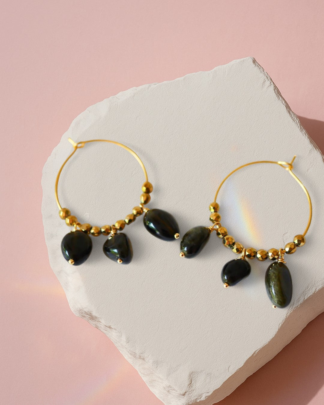 Noctura Hoops – Gold-Obsidian