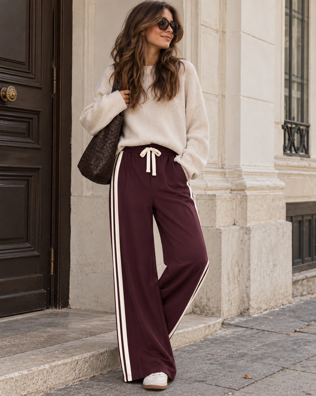 Wide Leg Streifenhose – Sporty Chic