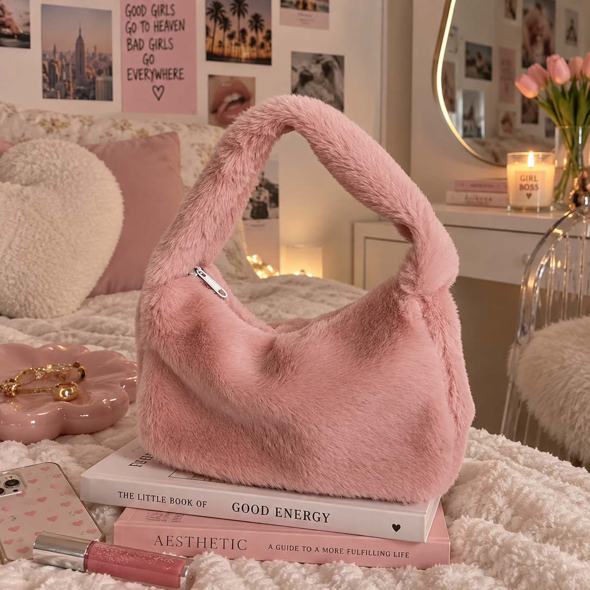 Kuscheltasche Y2K – Rosa