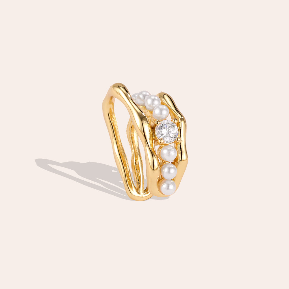 Eleganter Perlen Ear Cuff – Gold oder Silber