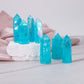 blaue Aqua Aura Crackle Spitze Turm Obelisk türkis Flash Regenbogen 