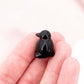 Obsidian Mini Carving schwarz Flash Regenbogen silber gold Pinguin Pingui Kinder Tier Fisch Arktis Nordpol Schnabel Eis