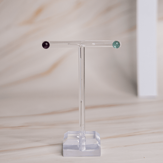 Fluorit Ohrstecker Ohrringe grün lila pink Regenbogen 