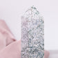 Baumachat Spitze Baum Achat Moosachat grün weiss Adern Turm Spitze Obelisk deutscher Onlineshop Annurah Statement Piece Einzelstück Chakra Sternzeichen witchy 