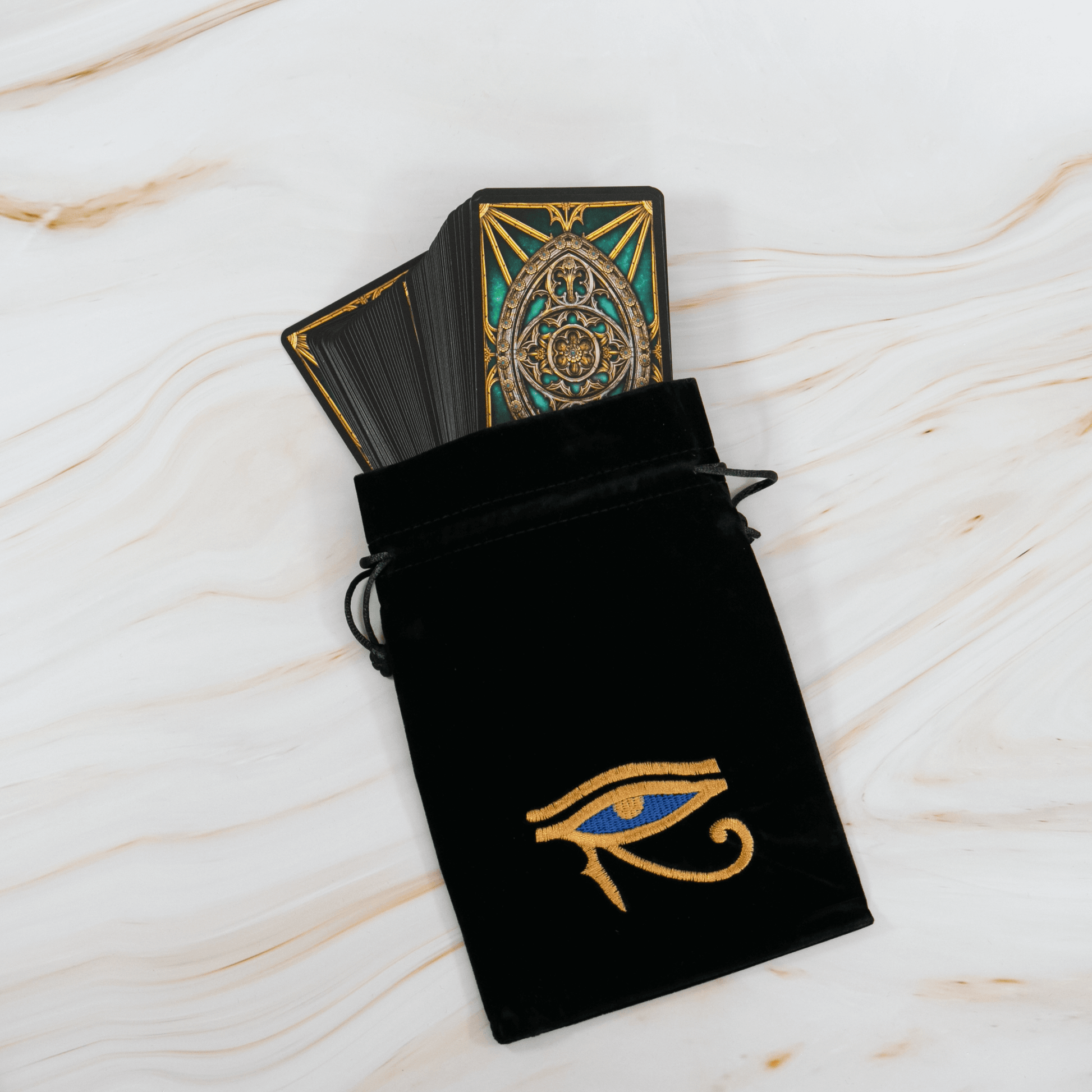 Horusauge Tasche tarot Karten Auge des Horus Ägypten Symbol  Samttasche Beutel Aufbewahrung Kristalle Edelstein Heilstein Onlineshop Annurah Deutschland