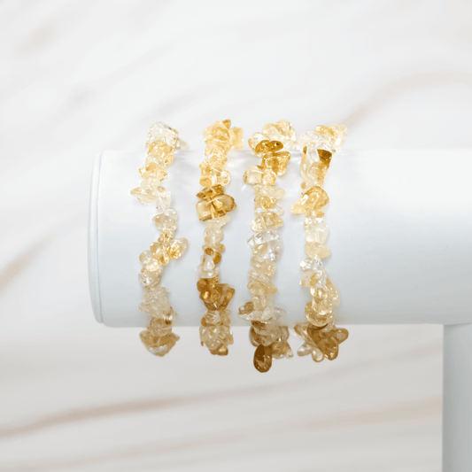 Citrin Chip Edelstein Armband Schmuck Kristallschmuck steht für Glück Geld Wohlstand Spiritualität Onlineshop Annurah Deutschland 