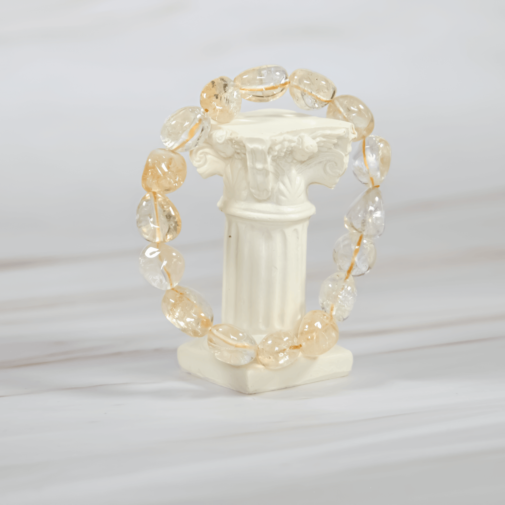 Citrin Heilstein Nugget Armband Edelstein Schmuck Kristallschmuck steht für Erfolg Spiritualität Wohlstand Kreativität Annurah Onlineshop Deutschland