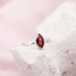 Granat Edelstein Oval drittes Auge Ring Kristall Heilstein Schutzstein bordeaux rot lila 925 Silber Ringgröße 60 Einzelstück