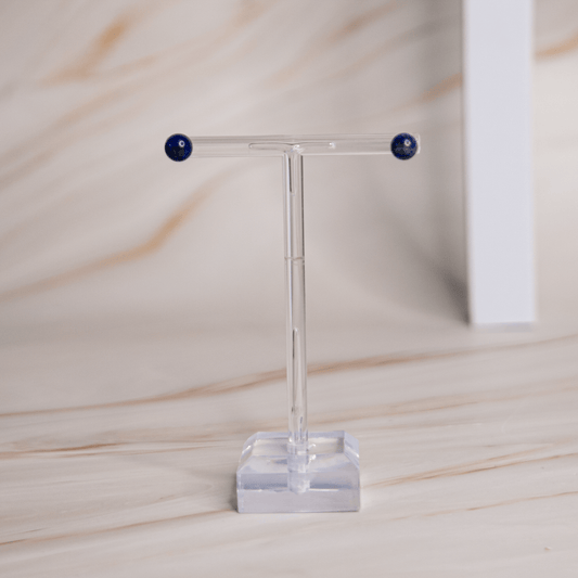 Lapislazuli Ohrstecker Ohrringe blau silber weiss Kraft Wohlstand Ausgeglichenheit Mut Manifestation 