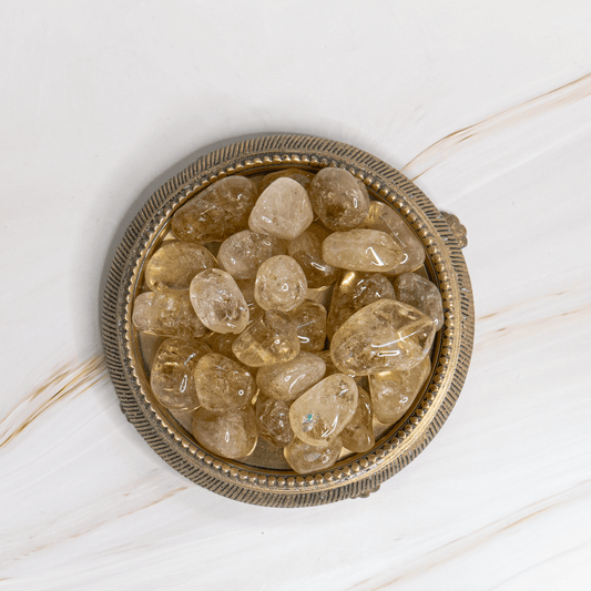 Natur Citrin Trommelstein Edelstein steht für Produktivität Erfolg Wohlstand Glück Kreativität Spiritualität Chakra Solarplexus Onlineshop Deutschland Annurah 