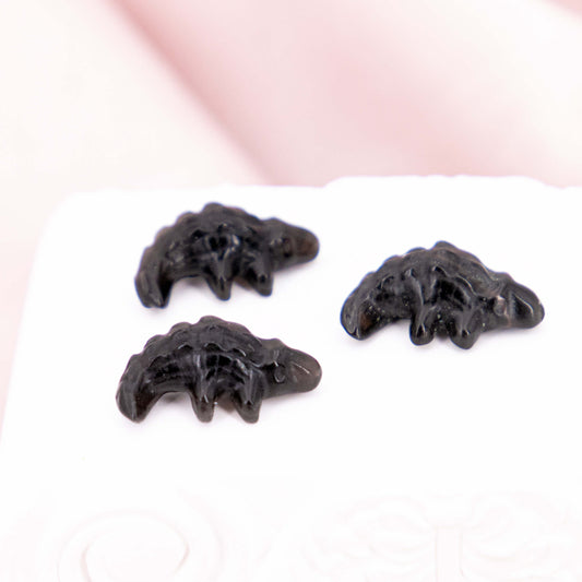 Obsidian Mini Carving schwarz Edelstein Kristall Heilstein Schutzstein Mini Tier Kinder Talisman Krokodil Tier Amphibie Dschungel crocodile 