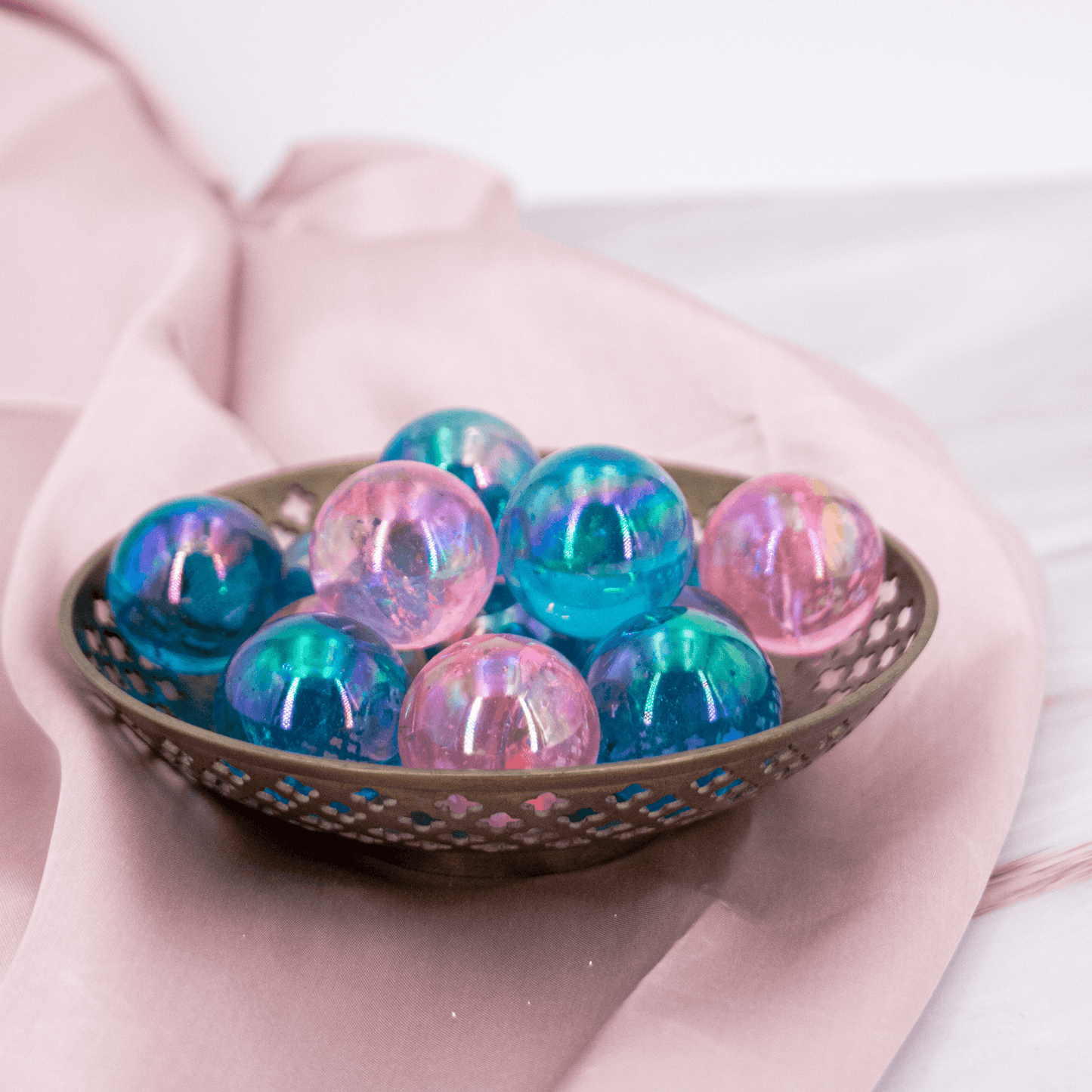 Angel Aura Aqua Kugel blau rosa Flash Glitzer funkelnde Kugel Kristall Edelstein Heilstein