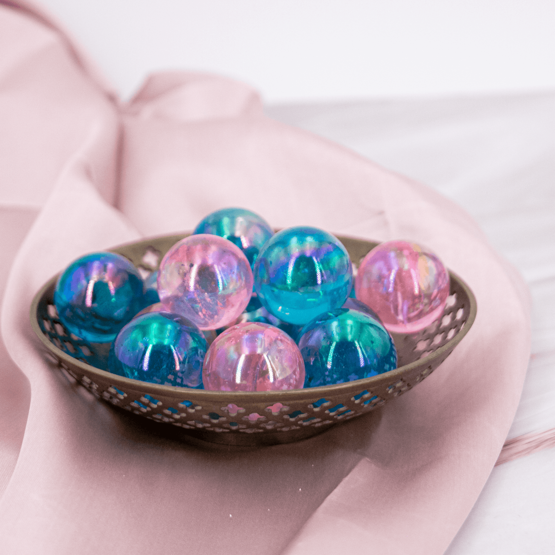 Angel Aura Aqua Kugel blau rosa Flash Glitzer funkelnde Kugel Kristall Edelstein Heilstein