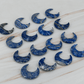 Lapislazuli blau grau weiss Mond Halbmond Carving Heilstein Edelstein Kristall Sternenhimmel 